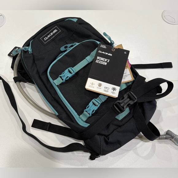 Dakine Women’s Session 8L Bike Hydration Backpack Pack Black Teal Bag NWT main image 4